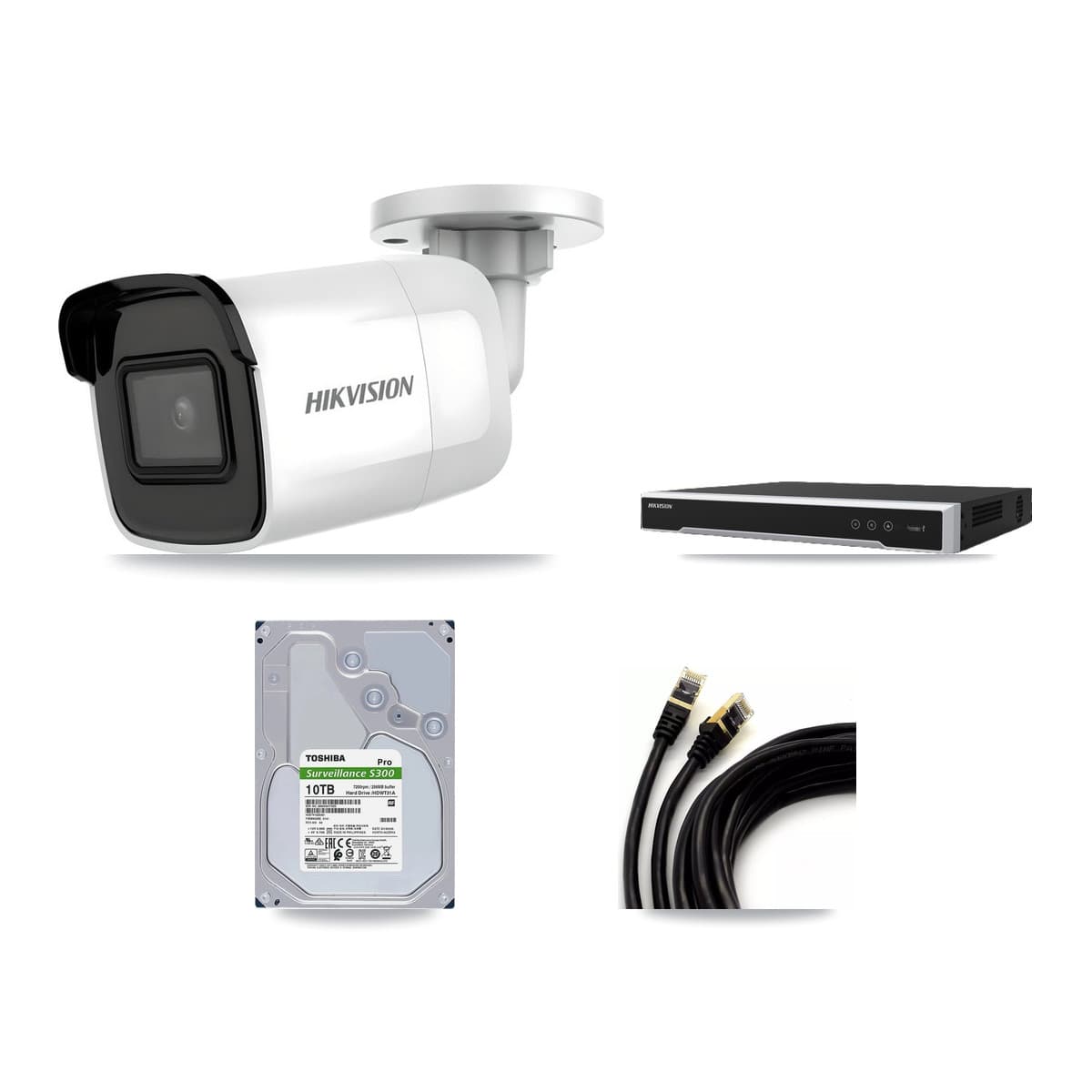 Hikvision 16-Channel 4K CCTV Kit — 4 Bullet Cameras + 10TB Recording (DS-7616NI-M2 Recorder)