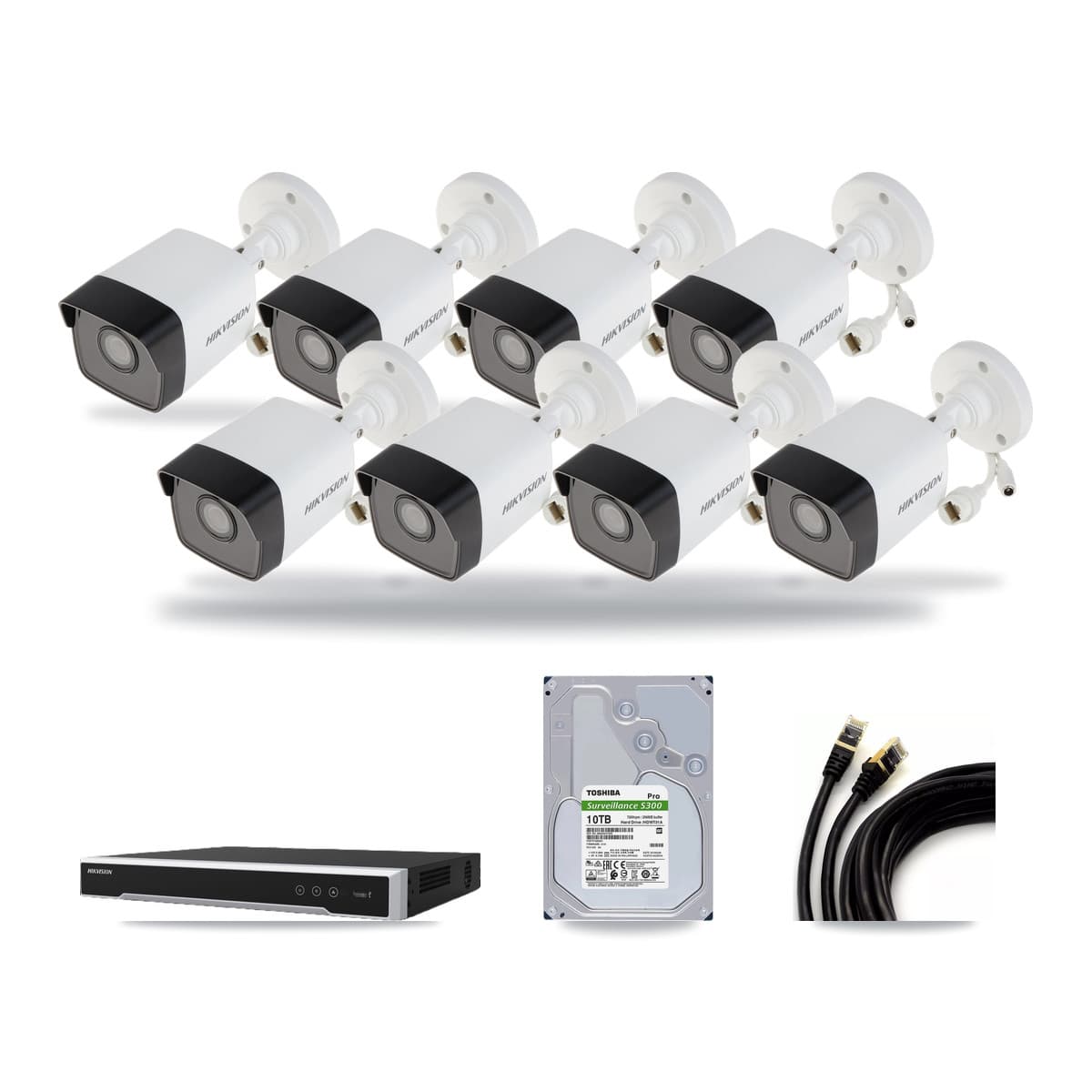 Hikvision 16-Channel 5MP CCTV Kit — 8 Bullet Cameras + 10TB Recording (DS-7616NI-M2 Recorder) - Image 1