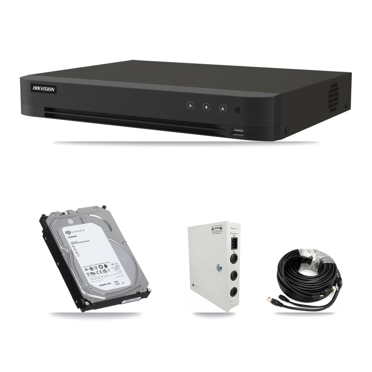Hikvision IDS-7216HQHI-M1/XT 16-Channel DVR CCTV Kit — 10× DS-2CE71H0T-PIRLO 5MP Cameras + 6TB HDD