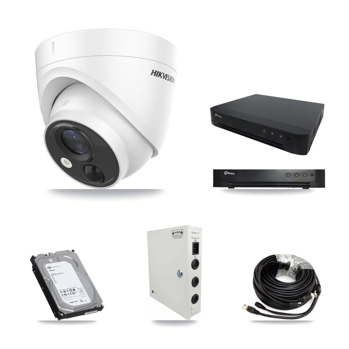 Hikvision & Prolux 16-Channel 5MP CCTV Kit — 16 DS-2CE71H0T Turret Cameras + 6TB Recording