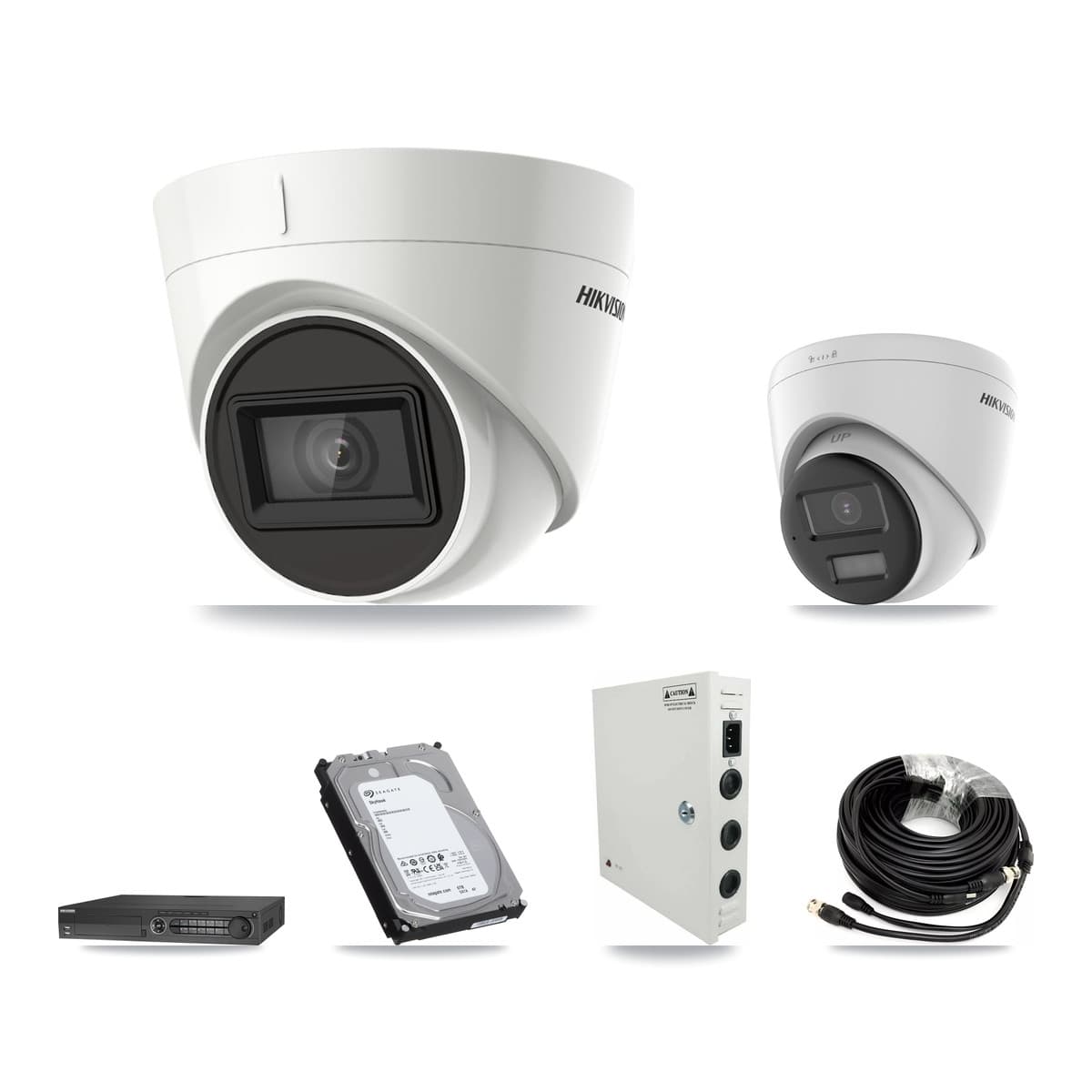 Hikvision 32-Channel 4K CCTV Kit — 8 DS-2CE78U0T + 16 DS-2CE78U1T Turret Cameras + 3× 6TB Recording