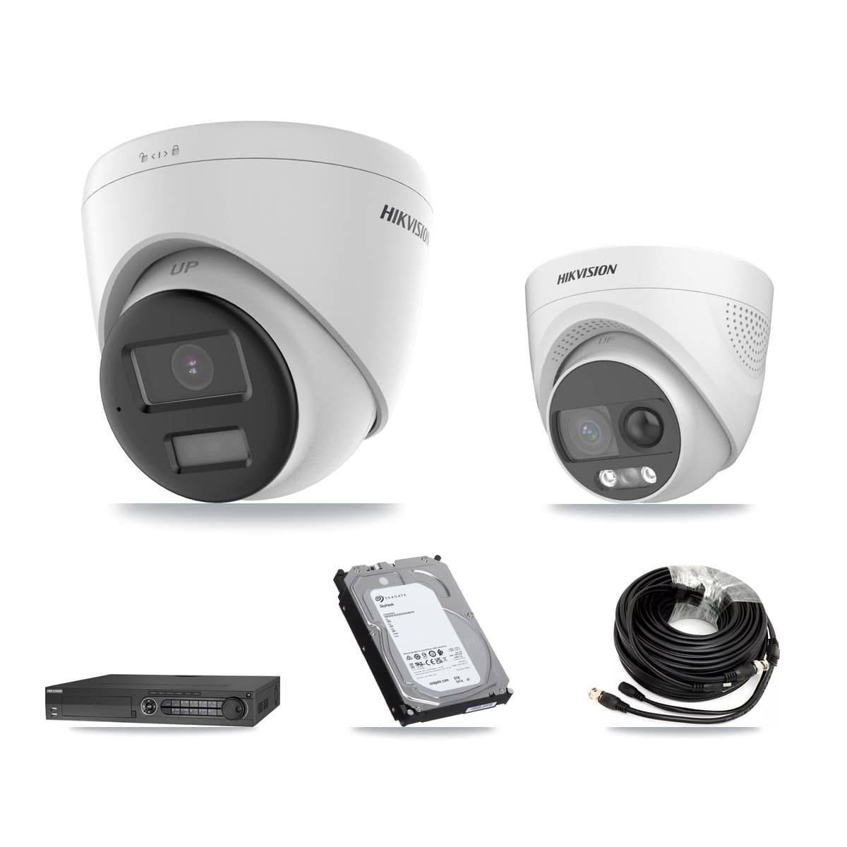 Hikvision 32-Channel 5MP CCTV Kit — 2 DS-2CE72KF3T + 6 DS-2CE78K0T Turret Cameras + 2× 6TB Recording - Image 1