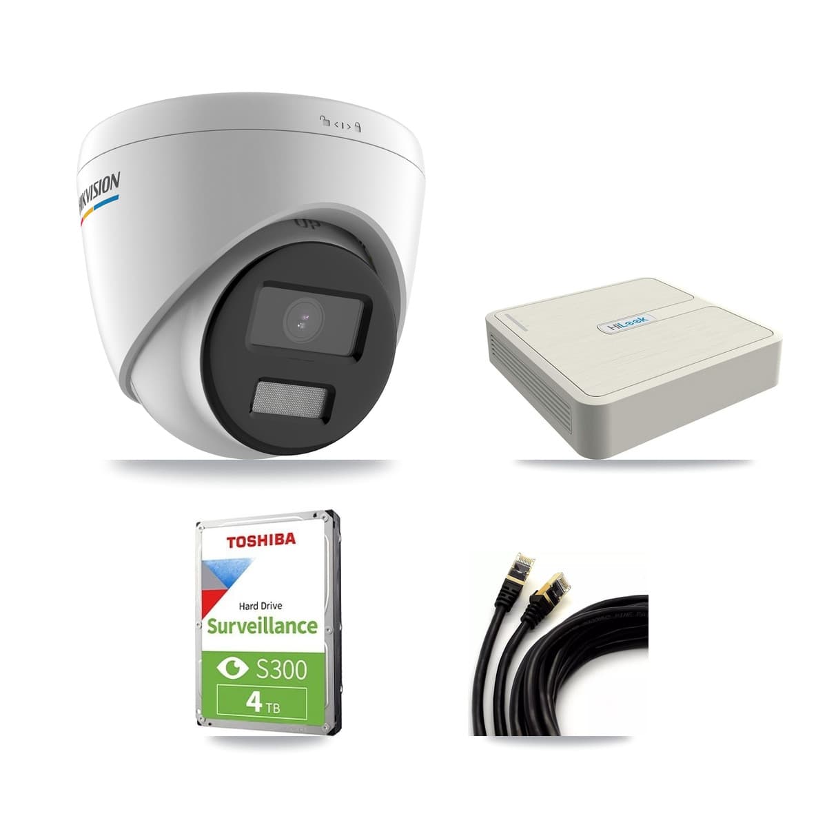 Hikvision & HiLook 8-Channel 2MP CCTV Kit — 6 Turret Cameras + 4TB Recording (NVR-108H-D Recorder)