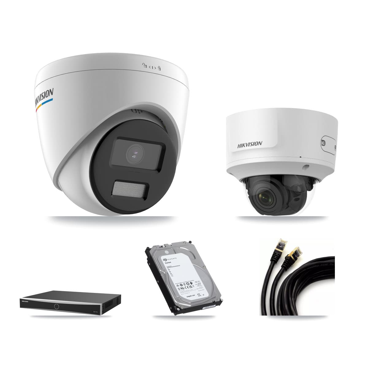Hikvision 16-Channel 2MP CCTV Kit — 7 Turret + 1 Dome Cameras + 6TB Recording (DS-7616NXI Recorder)