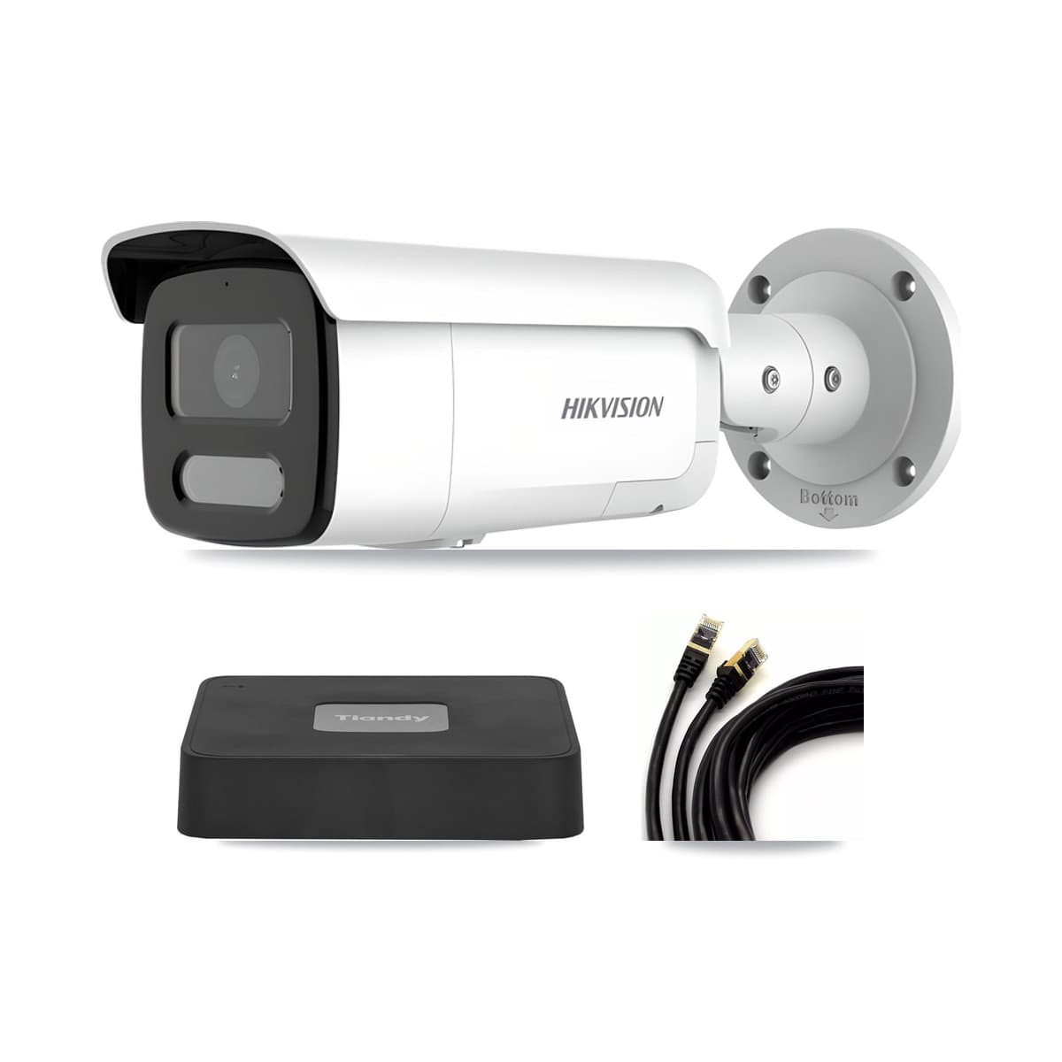 Hikvision & Tiandy 4-Channel 4MP CCTV Kit — 2 Bullet Cameras + 3TB Recording