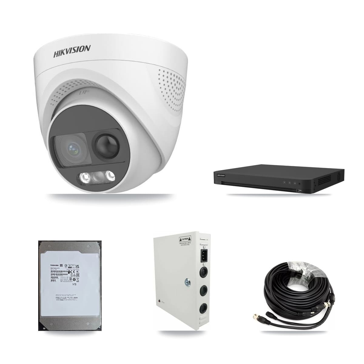 Hikvision 16-Channel 5MP CCTV Kit — 16 DS-2CE72KF3T Turret Cameras + 14TB Recording
