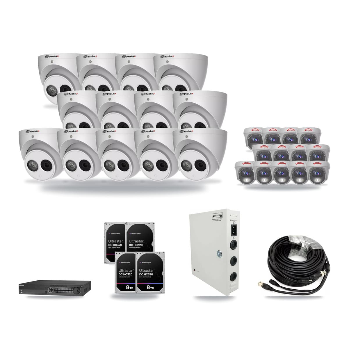 32-Channel 4MP – 5MP CCTV Kit — 13 4MP Turret + 13 5MP Cameras + 4× 8TB Recording - Image 1