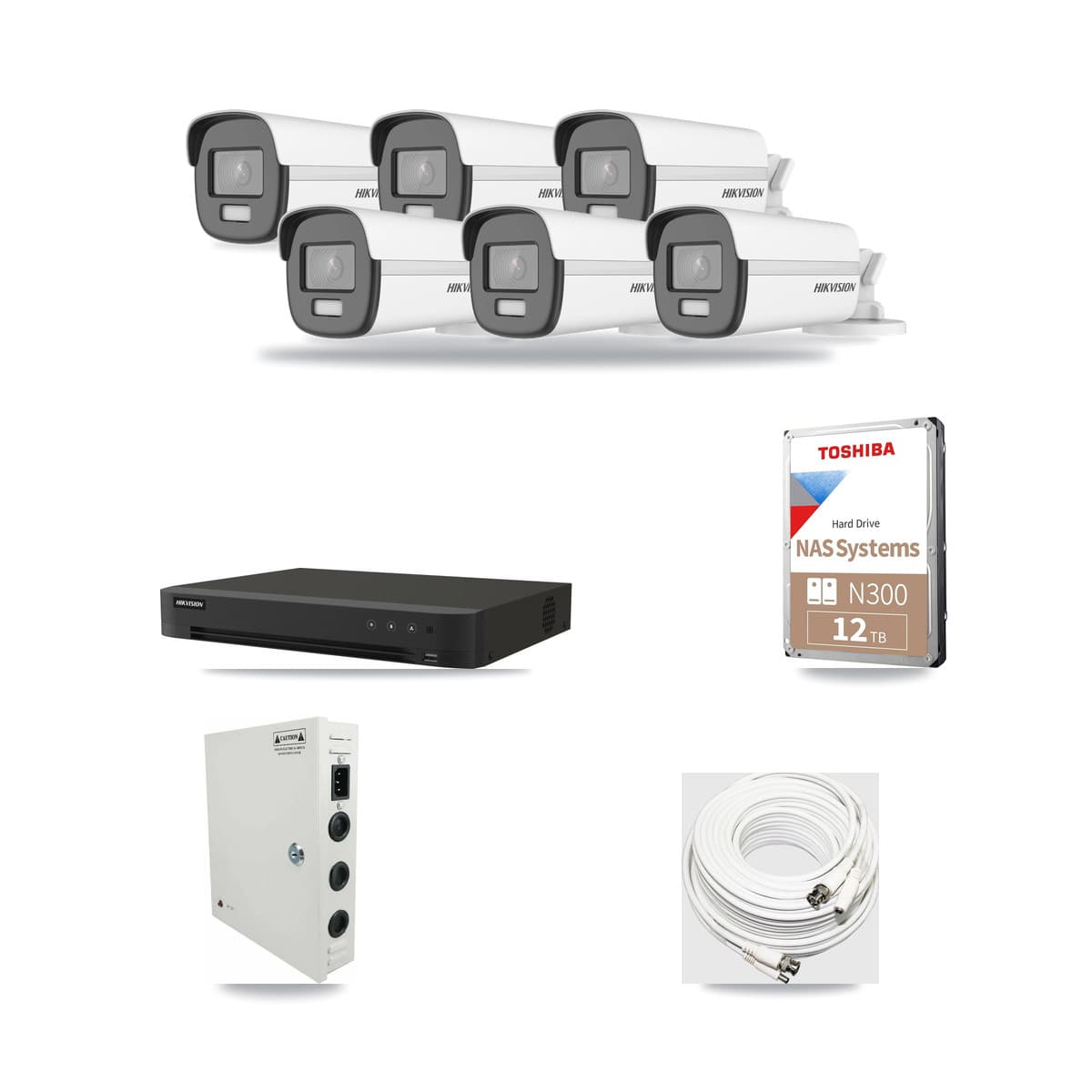 Hikvision 8-Channel 4K CCTV Kit — 6 Bullet Cameras + 12TB Recording - Image 1