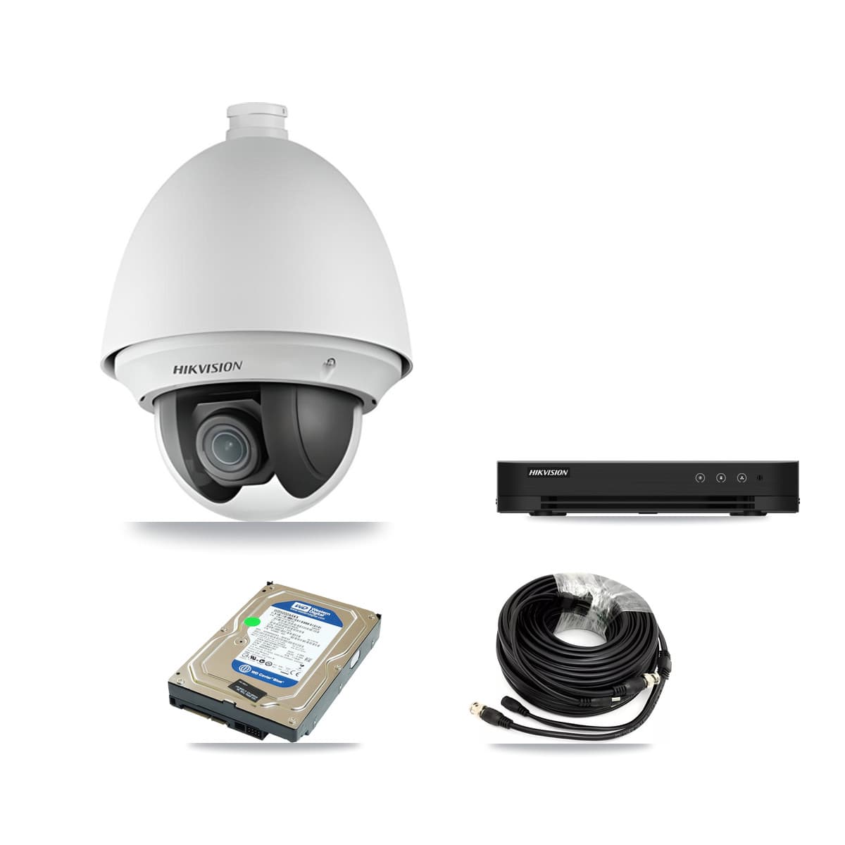 Hikvision 8-Channel 2MP CCTV Kit — 1 DS-2AE4225T PTZ Camera + 500GB Recording (DS-7208HGHI Recorder)