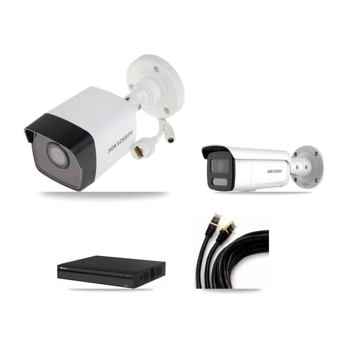 Hikvision & Prolux 4-Channel 4MP – 5MP CCTV Kit — 1 5MP + 1 4MP Bullet Cameras + 3TB Recording