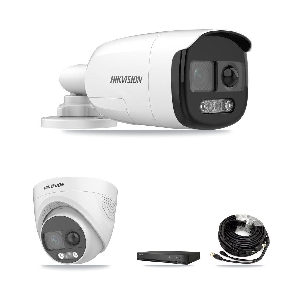 Hikvision 4-Channel 5MP CCTV Kit — 2 DS-2CE12KF3T Bullet + 1 DS-2CE72KF3T Turret Cameras + 4TB Recording - Image 1