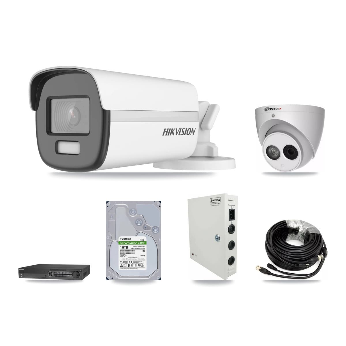 Hikvision & Prolux 32-Channel 4MP – 4K CCTV Kit — 10 4K Bullet + 10 4MP Turret Cameras + 4× 10TB Recording - Image 1