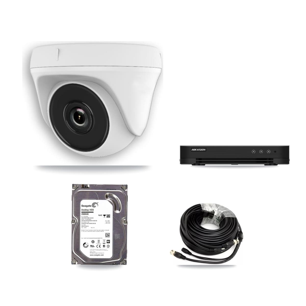 Hikvision 8-Channel 2MP CCTV Kit — 7 Dome Cameras + 2TB Recording