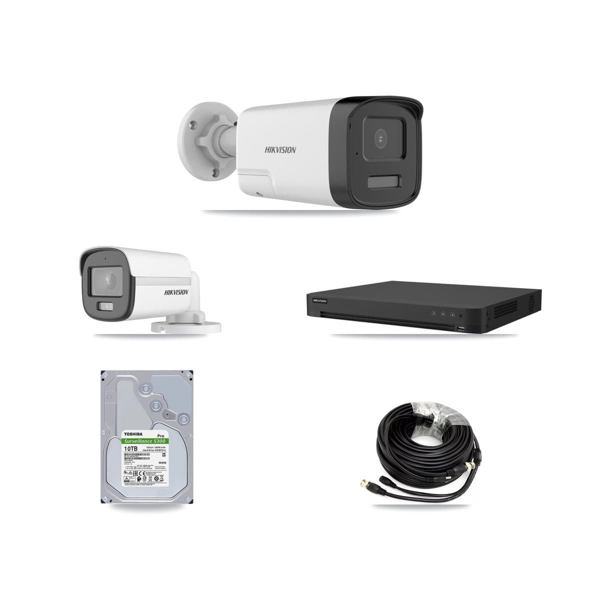 Hikvision 32-Channel 5MP CCTV Kit — 1 DS-2CE12KF0T + 7 DS-2CE17K0T Bullet Cameras + 10TB Recording