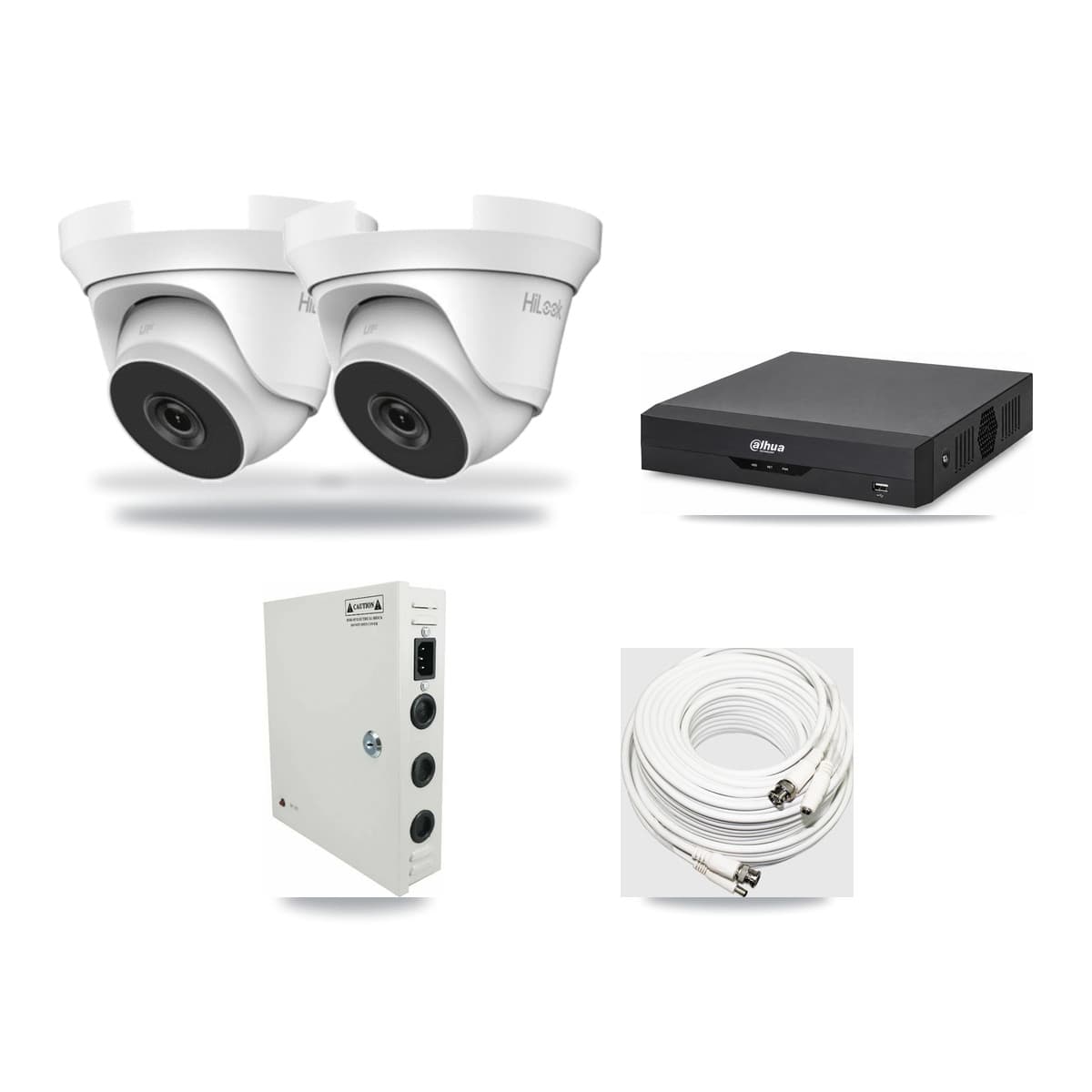 HiLook & Dahua 4-Channel 4MP CCTV Kit — 2 Turret Cameras + 3TB Recording - Image 1