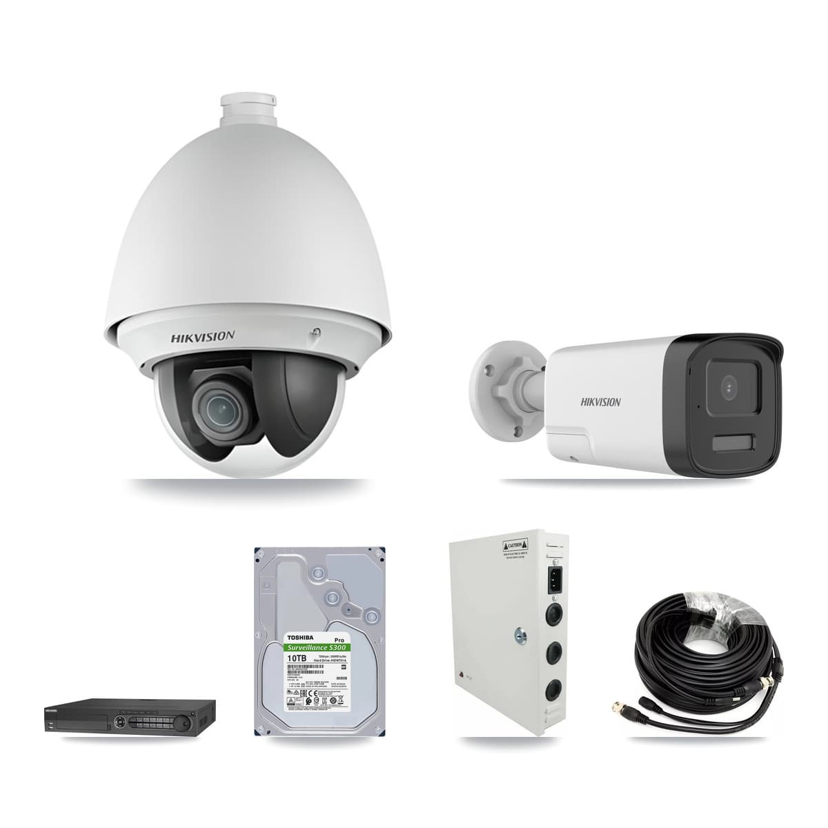 Hikvision 32-Channel 2MP – 5MP CCTV Kit — 15 2MP PTZ + 15 5MP Bullet Cameras + 3× 10TB Recording