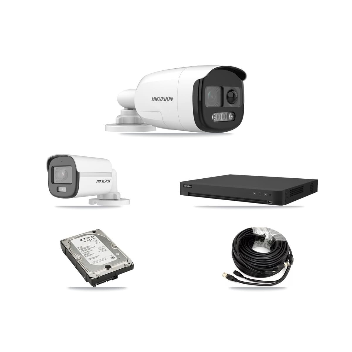 Hikvision 32-Channel 5MP CCTV Kit — 1 DS-2CE12KF0T + 3 DS-2CE12KF3T Bullet Cameras + 5TB Recording (IDS-7232HQHI Recorder)