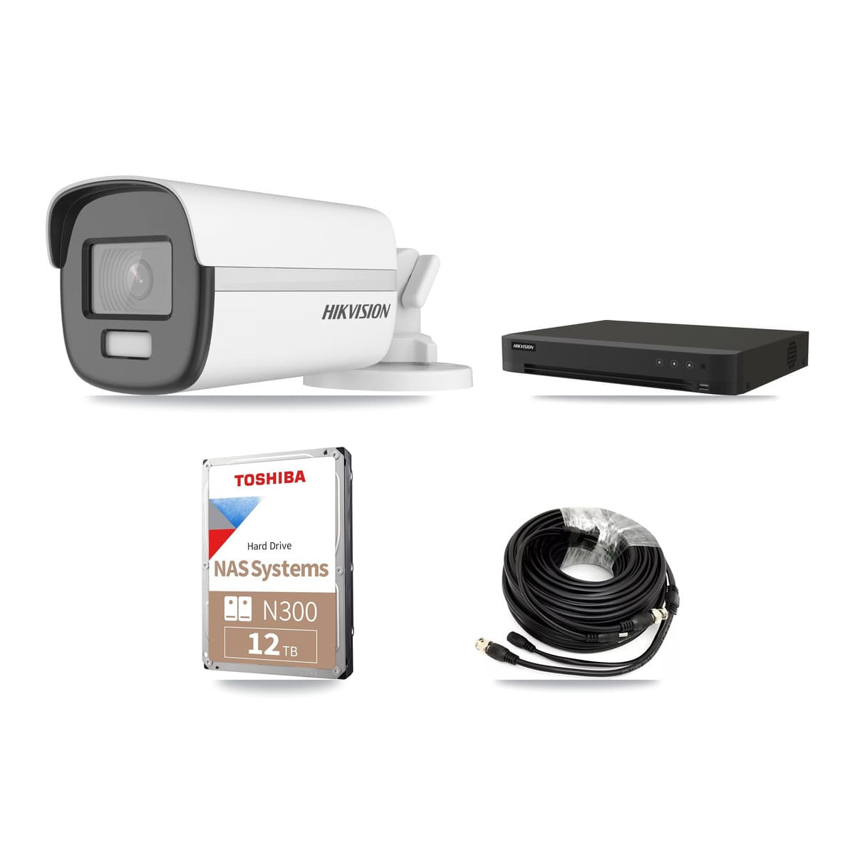 Hikvision 8-Channel 4K CCTV Kit — 5 Bullet Cameras + 12TB Recording
