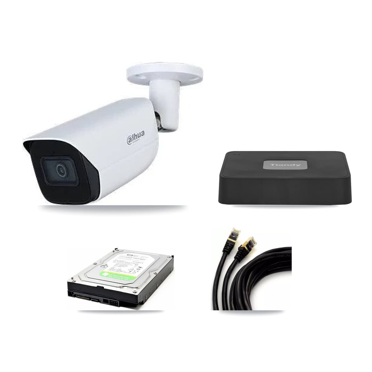 Dahua & Tiandy 4-Channel 5MP CCTV Kit — 1 Bullet Camera + 1TB Recording
