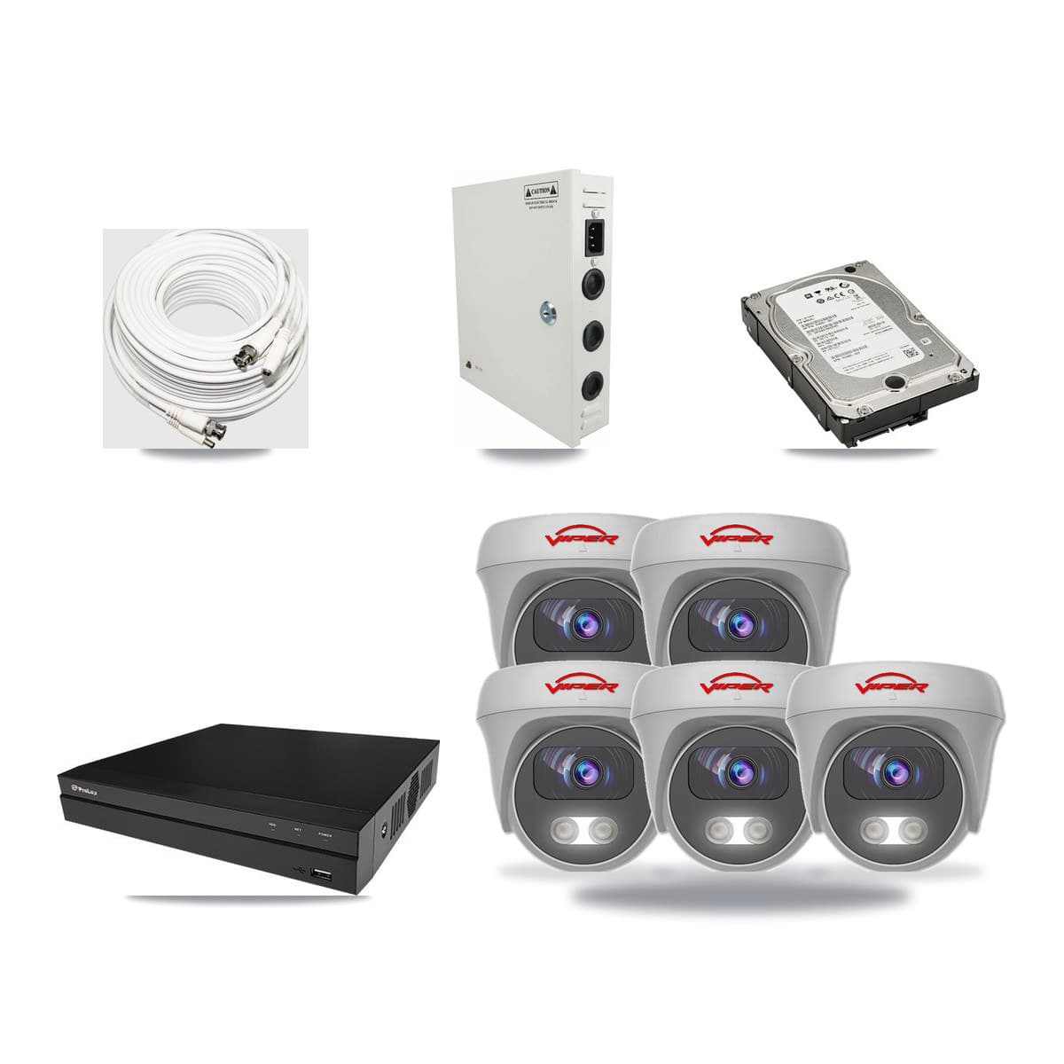 Prolux 8-channel CCTV kit: 5 cameras (5× 5MP Camera), 5TB hard drive