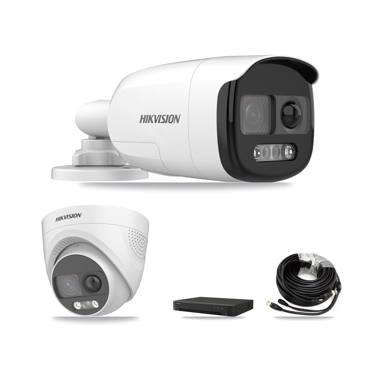 Hikvision 8-Channel 5MP CCTV Kit — 4 DS-2CE12KF3T-PIRXO Bullet + 2 DS-2CE72KF3T-PIRXO Turret Cameras + 8TB Recording (IDS-7208HUHI-M1/XT Recorder)