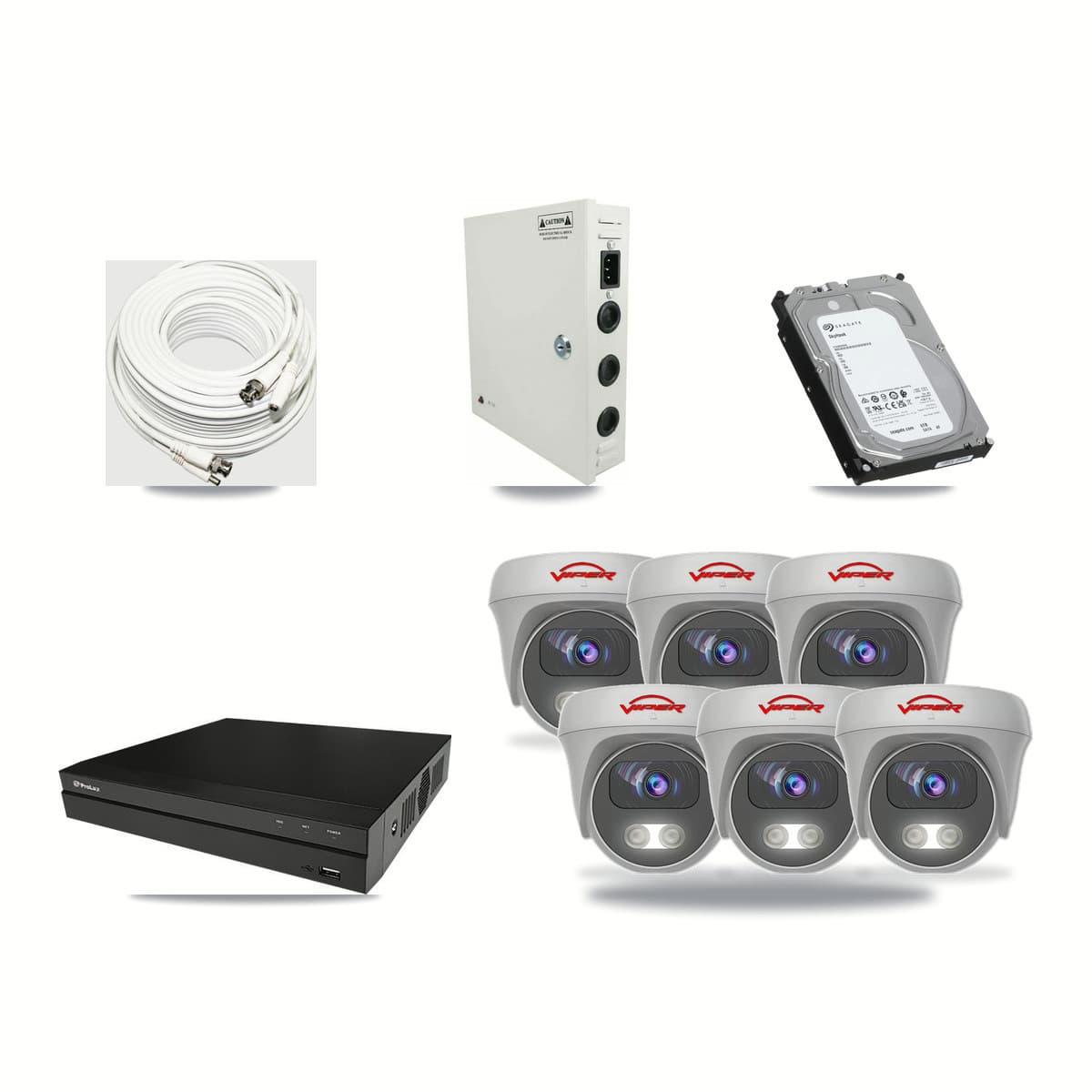Prolux 8-channel CCTV kit: 6 cameras (6× 5MP Camera), 6TB hard drive