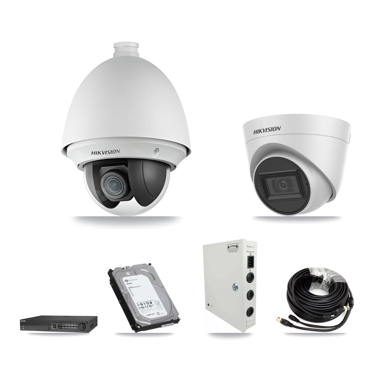 Hikvision 32-Channel 2MP – 5MP CCTV Kit — 28 2MP PTZ + 1 White 5MP Turret Cameras + 3× 6TB Recording - Image 1