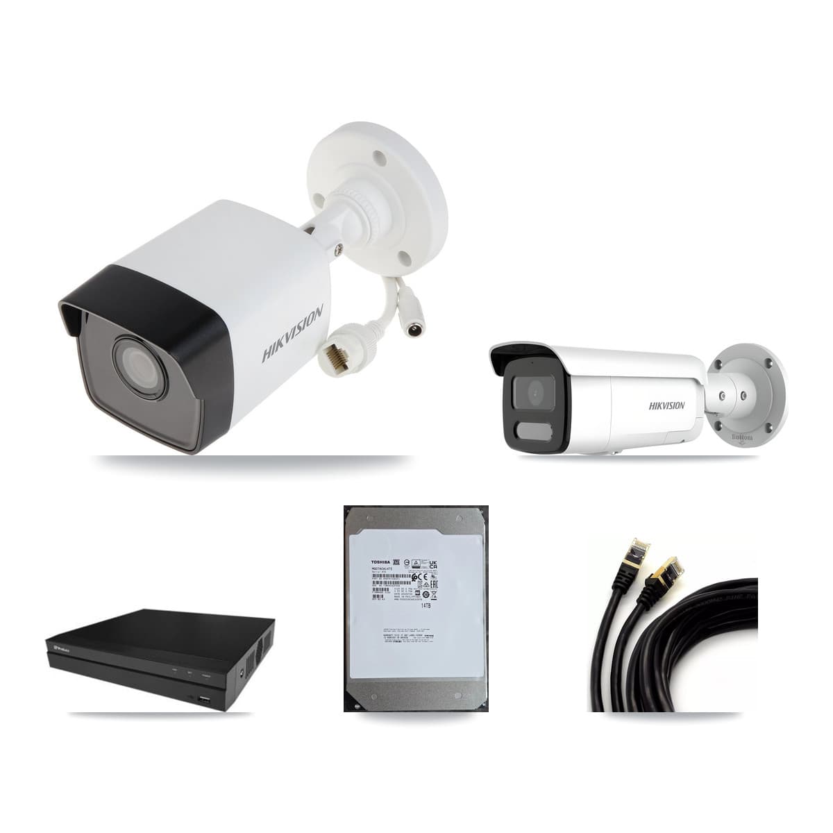 Hikvision & Prolux 16-Channel 4MP – 5MP CCTV Kit — 11 5MP + 1 4MP Bullet Cameras + 14TB Recording