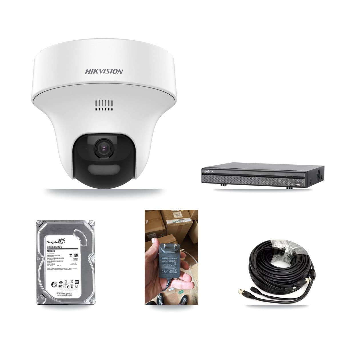 Hikvision & Dahua 8-Channel 5MP CCTV Kit — 1 DS-2CE70K0T Turret Camera + 1TB Recording (DH-XVR5108H Recorder) - Image 1