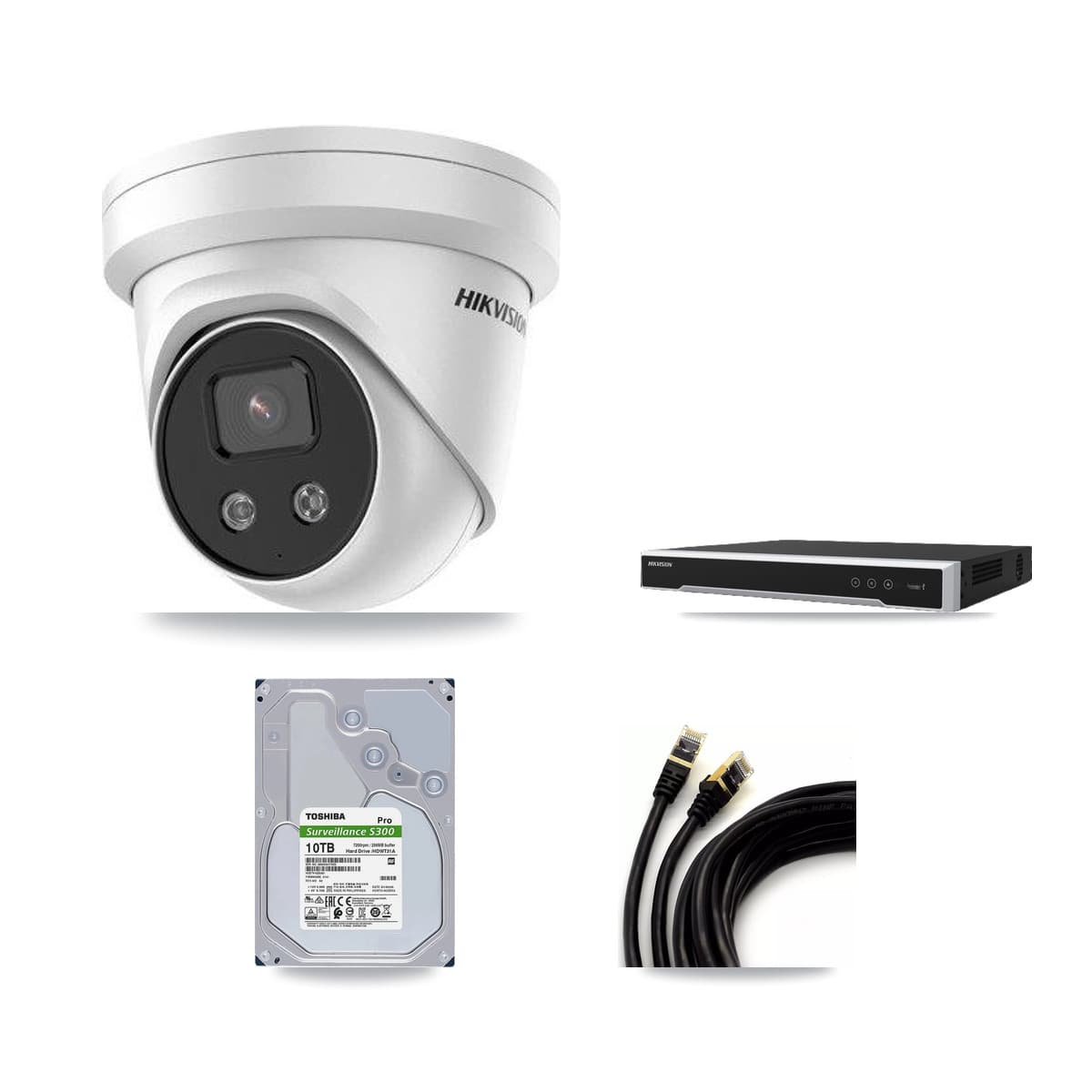 Hikvision 16-Channel 5MP CCTV Kit — 8 Turret Cameras + 10TB Recording (DS-7616NI-M2 Recorder)