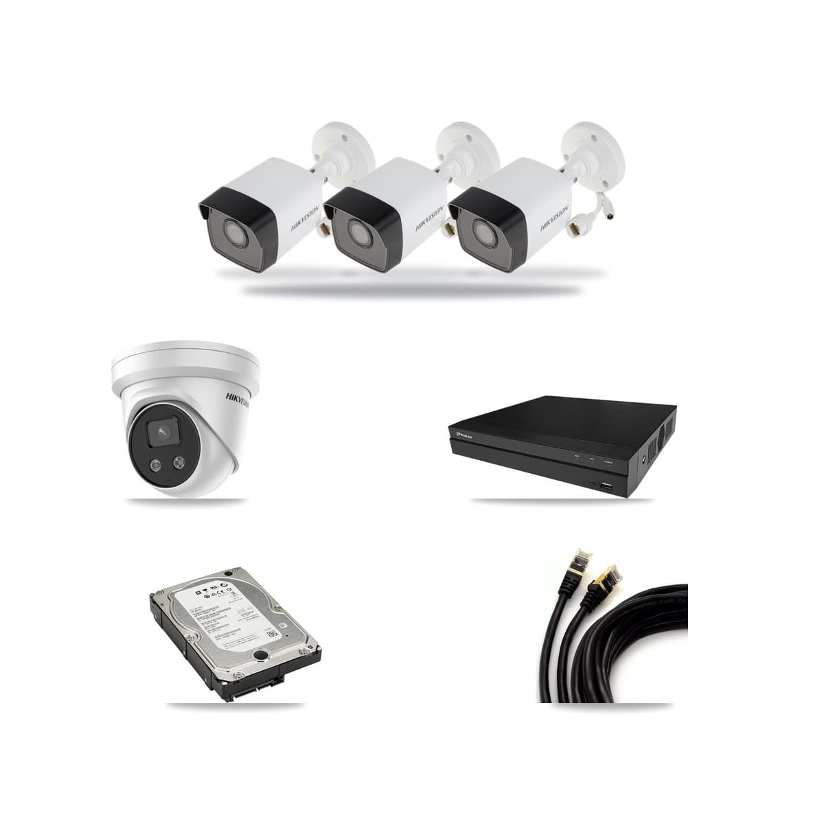 Hikvision & Prolux 8-Channel 5MP CCTV Kit — 3 Bullet + 1 Turret Cameras + 5TB Recording - Image 1