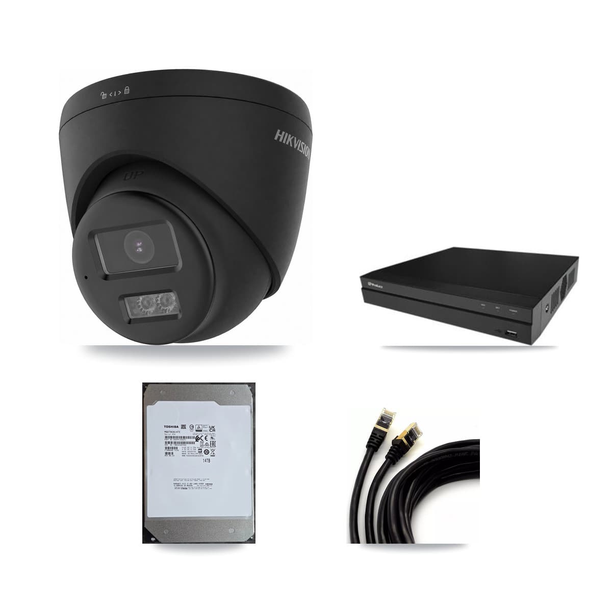 Prolux 16-Channel 5MP – 4K CCTV Kit — 5 4K Turret + 1 5MP Dome Cameras + 14TB Recording