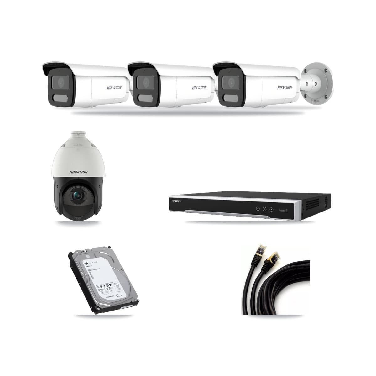 Hikvision 8-Channel 4MP CCTV Kit — 3 Bullet + 1 PTZ Cameras + 6TB Recording - Image 1