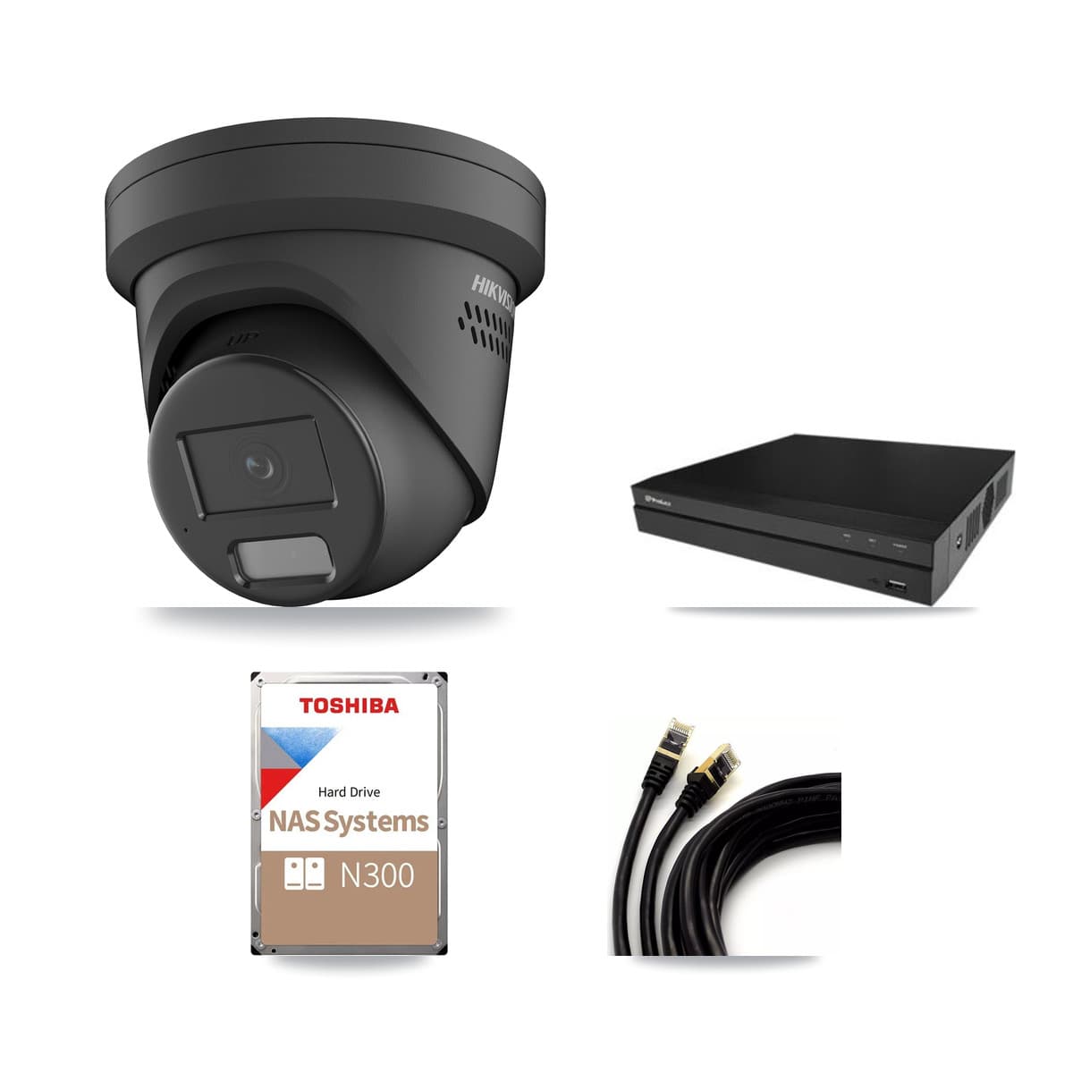 Hikvision & Prolux 16-Channel 4MP CCTV Kit — 14 Black Turret Cameras + 18TB Recording