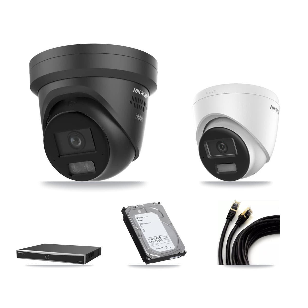 Hikvision 16-Channel 4K CCTV Kit — 1 DS-2CD1383G2 + 2 DS-2CD2387G3 Turret Cameras + 6TB Recording