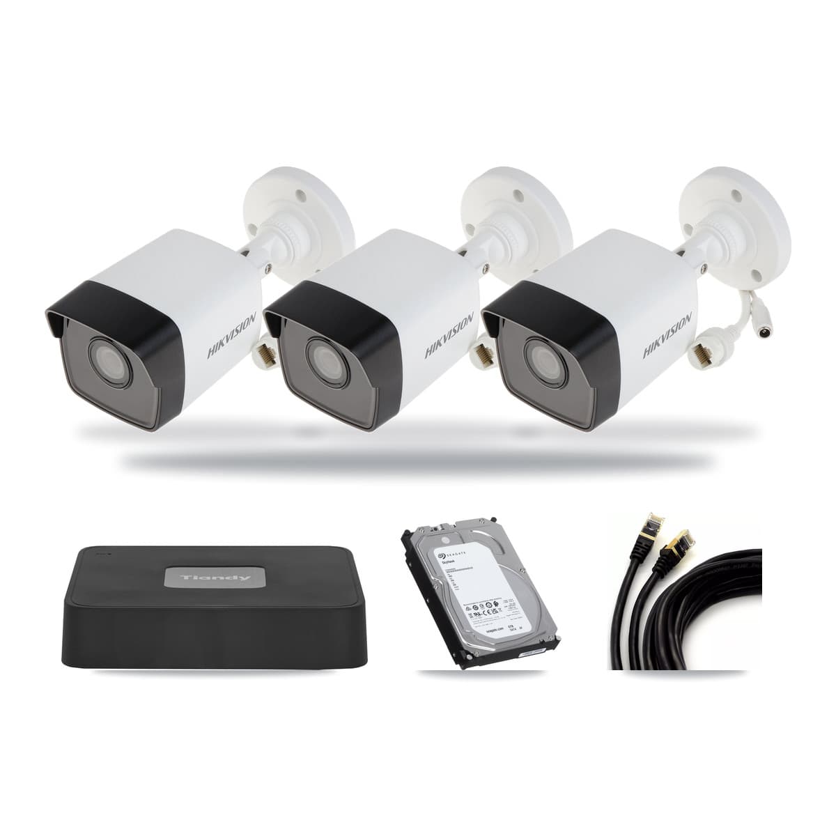 Tiandy 4-channel CCTV kit: 4 cameras (3× 5MP Bullet + 1× 5MP Dome), 6TB hard drive