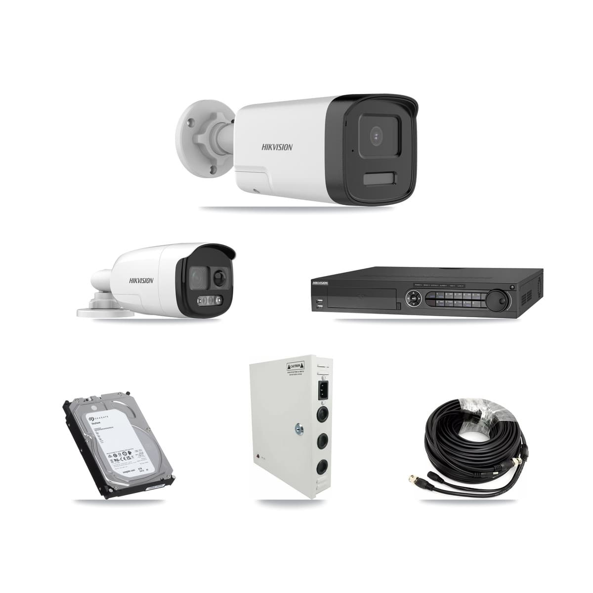 Hikvision 32-Channel 5MP CCTV Kit — 5 DS-2CE12KF3T + 11 DS-2CE17K0T Bullet Cameras + 3× 6TB Recording