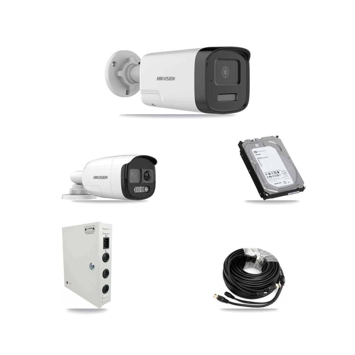Hikvision 32-Channel 5MP CCTV Kit — 5 DS-2CE12KF3T + 11 DS-2CE17K0T Bullet Cameras + 3× 6TB Recording
