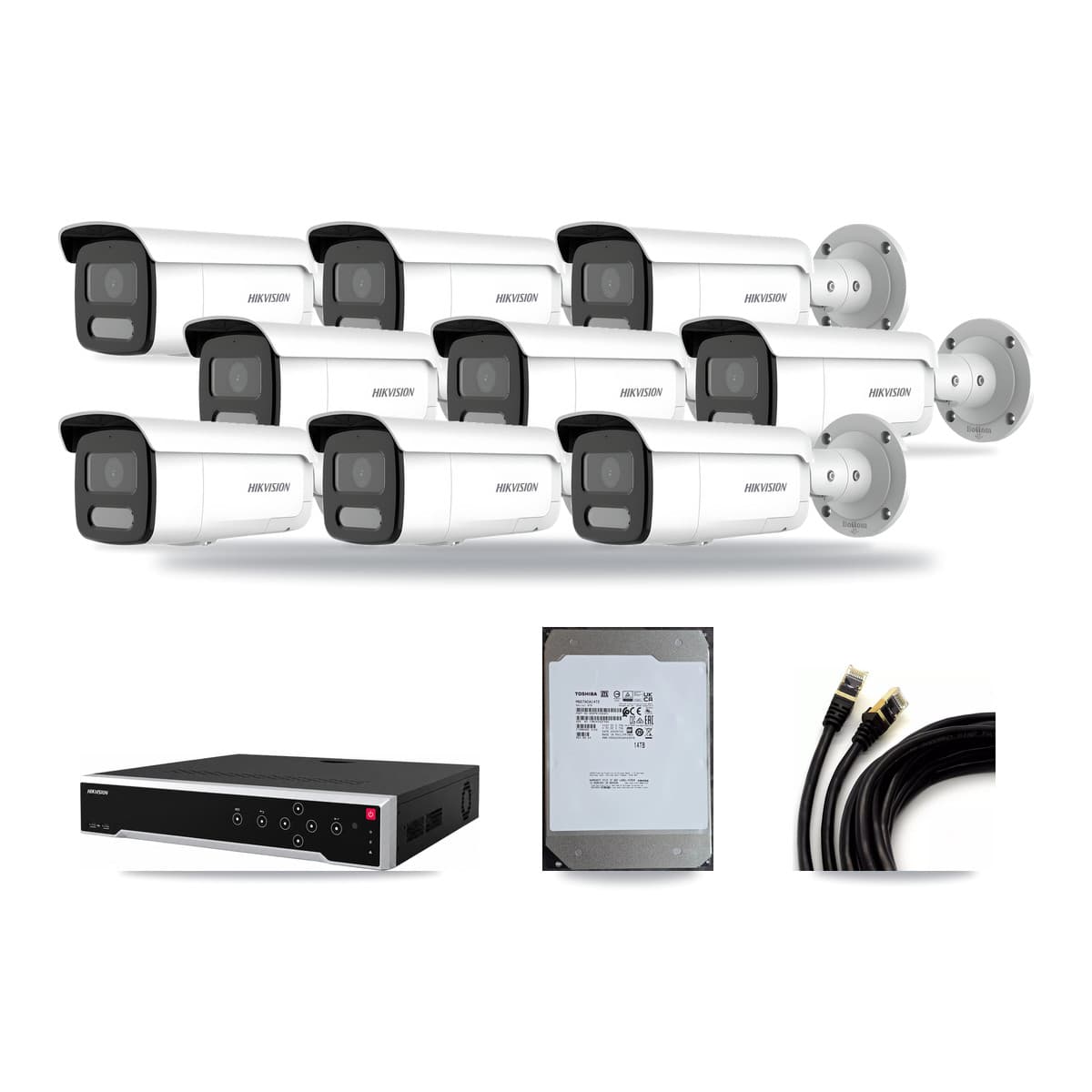 Hikvision 32-Channel 4MP – 4K CCTV Kit — 8 4MP + 1 4K Bullet Cameras + 14TB Recording - Image 1