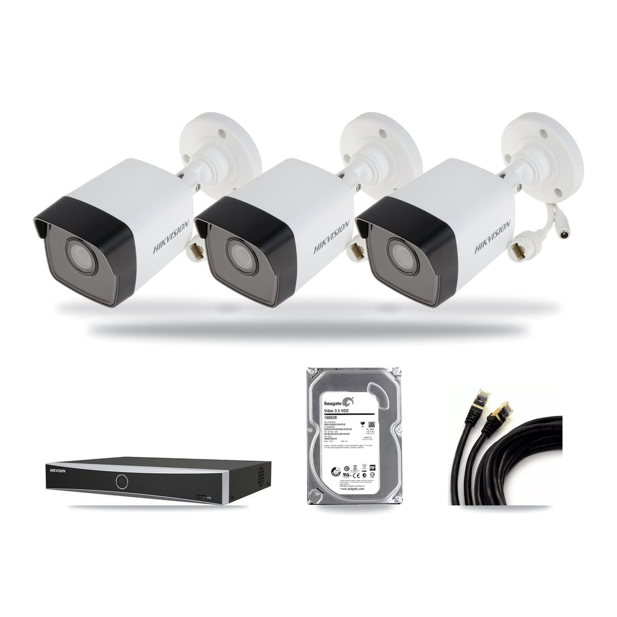 Hikvision 4-Channel 5MP CCTV Kit — 3 Bullet Cameras + 1TB Recording - Image 1