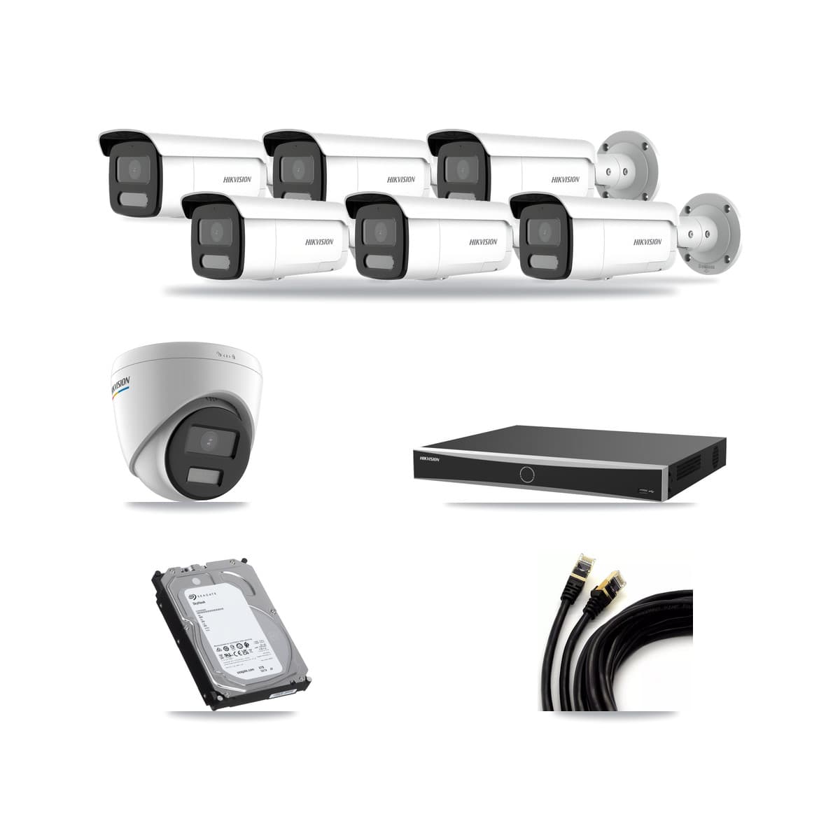 Hikvision 16-Channel 2MP – 4MP CCTV Kit — 1 2MP Turret + 6 4MP Bullet Cameras + 6TB Recording - Image 1