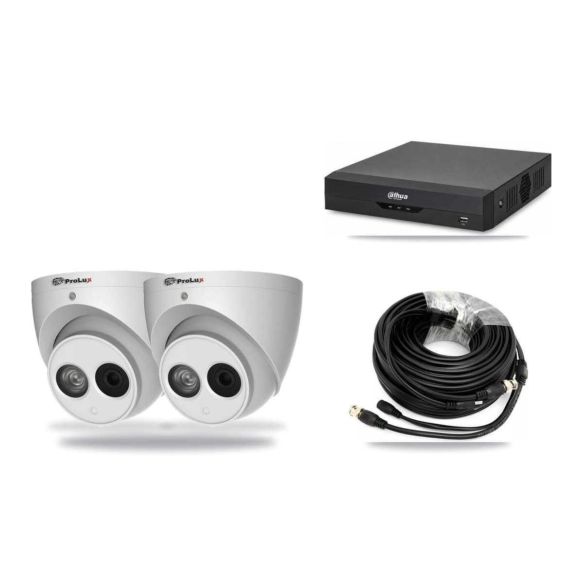 Prolux & Dahua 4-Channel 4MP CCTV Kit — 2 Turret Cameras + 3TB Recording - Image 1
