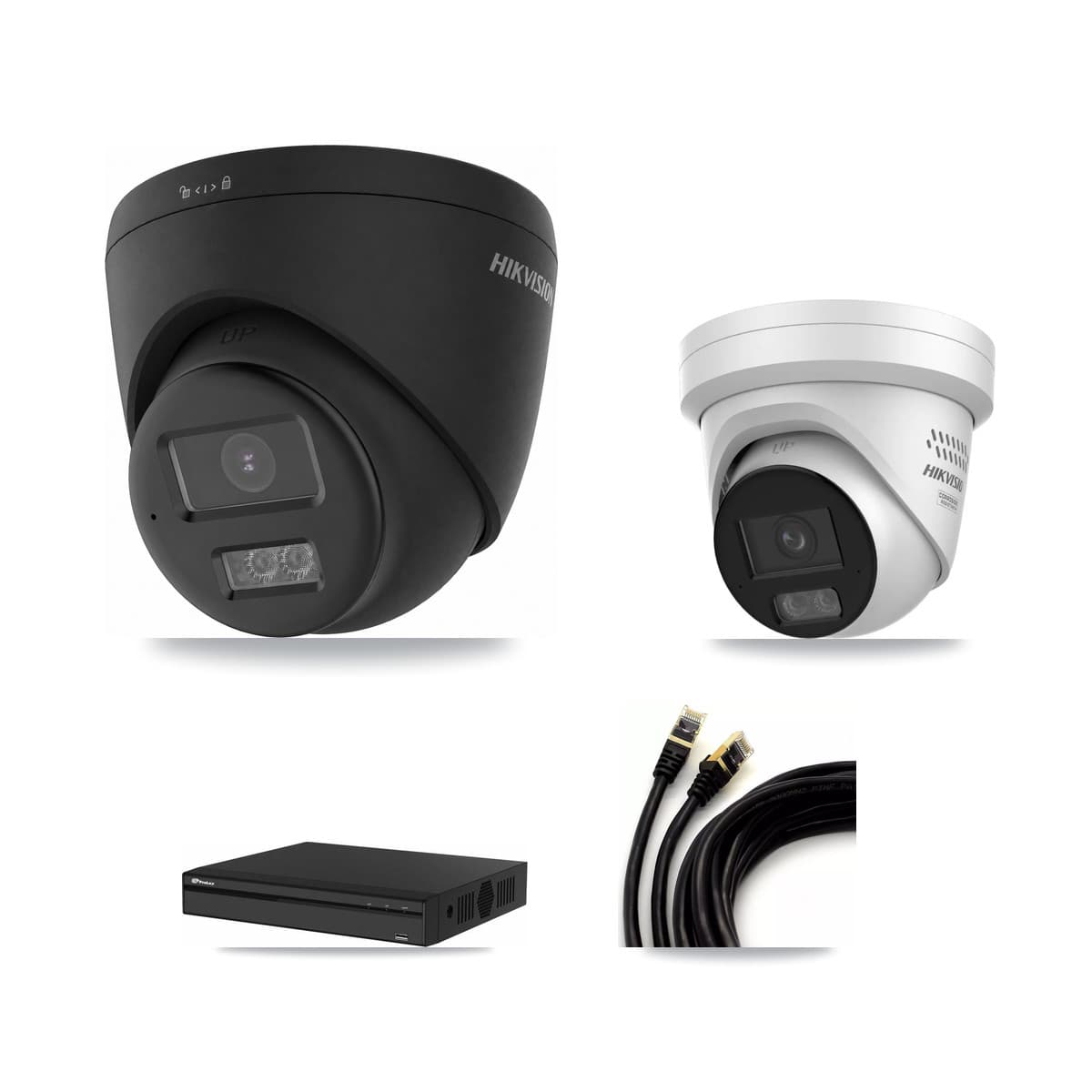 Prolux 4-Channel 4MP – 4K CCTV Kit — 2 4K + 2 4MP Turret Cameras + 8TB Recording