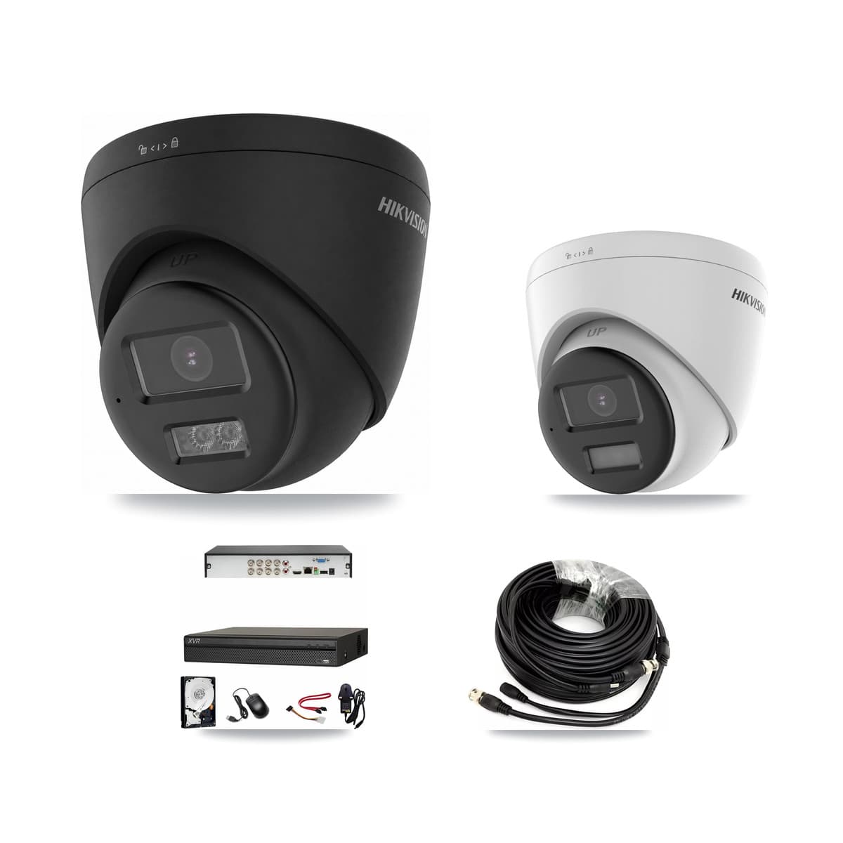 Hikvision & Dahua 8-Channel 4K CCTV Kit — 1 DS-2CE78U0T + 2 DS-2CE78U0T Turret Cameras + 8TB Recording
