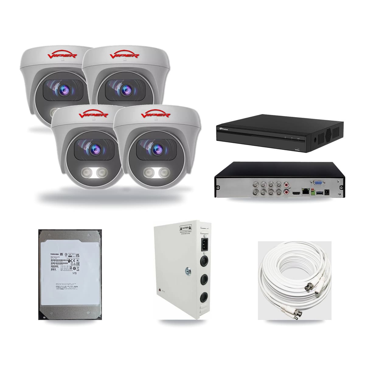 Viper & Prolux 8-Channel 5MP CCTV Kit — 4 Cameras + 14TB Recording - Image 1