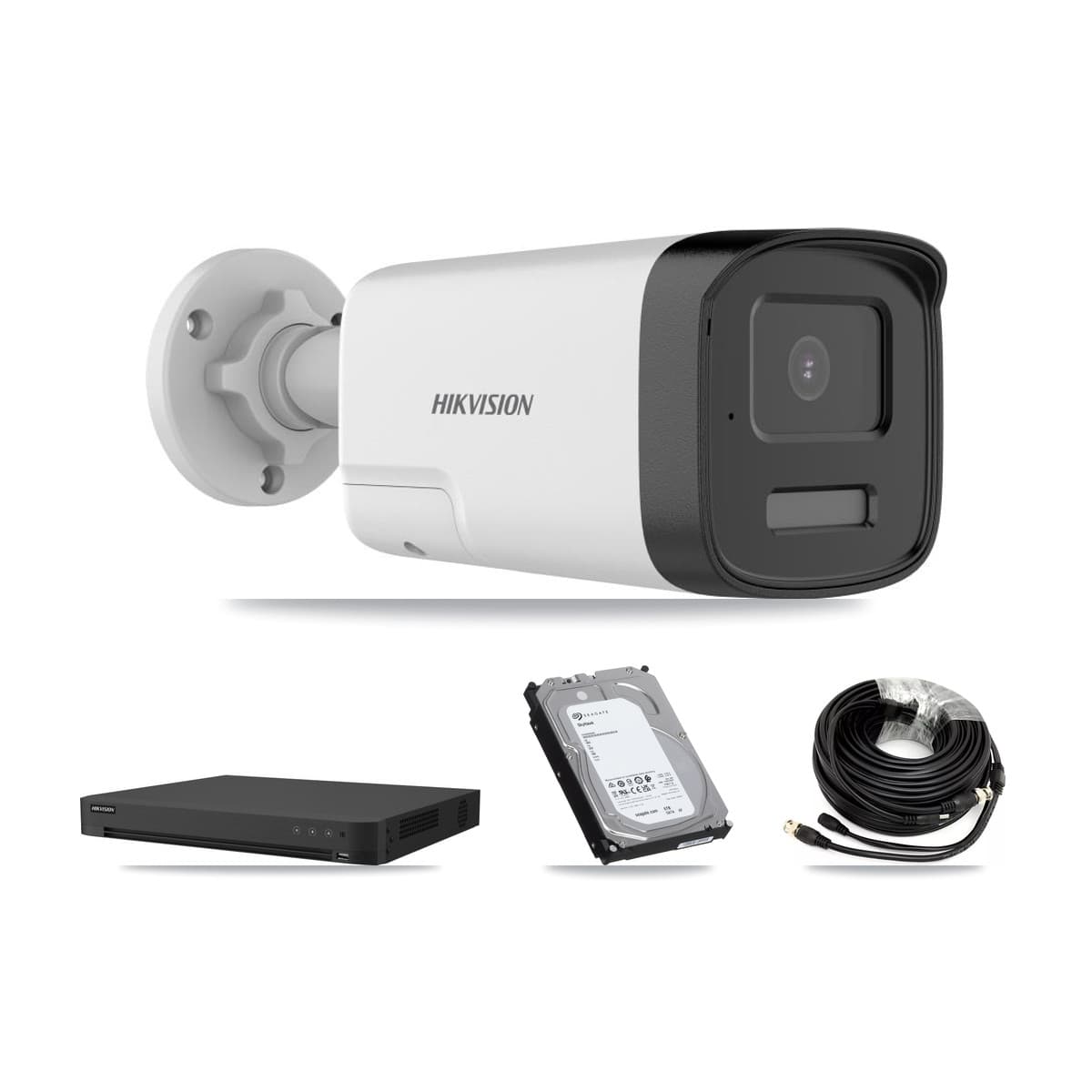 Hikvision 16-Channel 5MP CCTV Kit — 4 DS-2CE17K0T Bullet Cameras + 6TB Recording (IDS-7216HUHI Recorder)