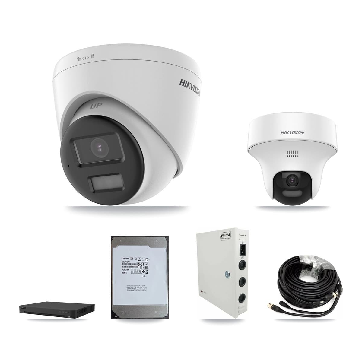 Hikvision 16-Channel 5MP CCTV Kit — 1 DS-2CE70K0T + 15 DS-2CE78K0T Turret Cameras + 14TB Recording