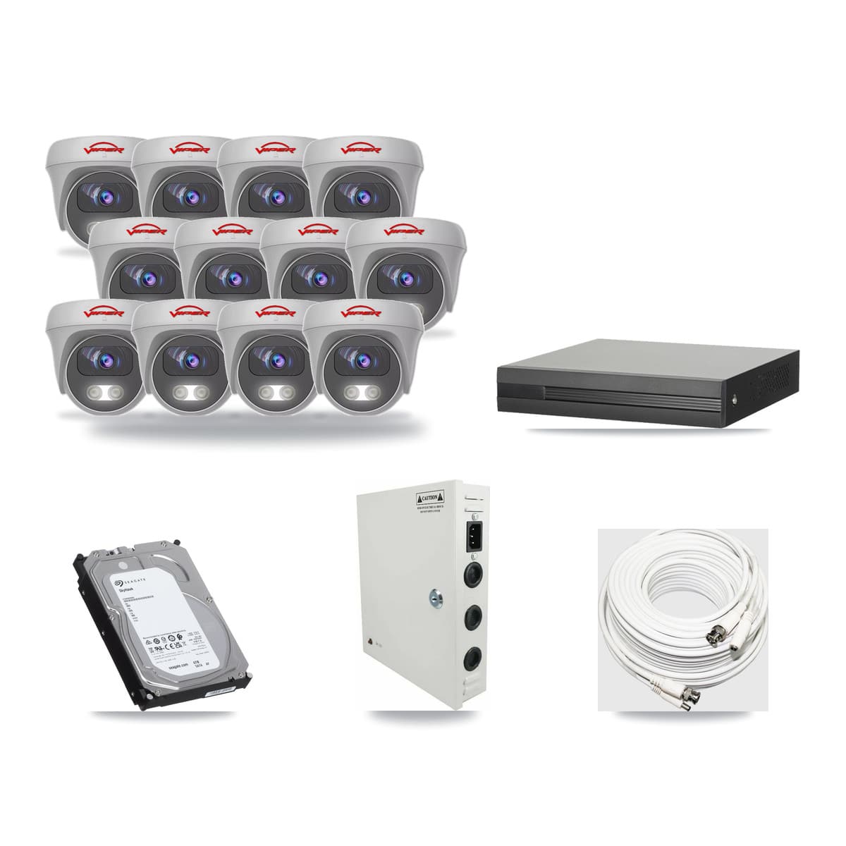 16-Channel 5MP CCTV Kit — 12 Viper Cameras + 6TB Recording - Image 1