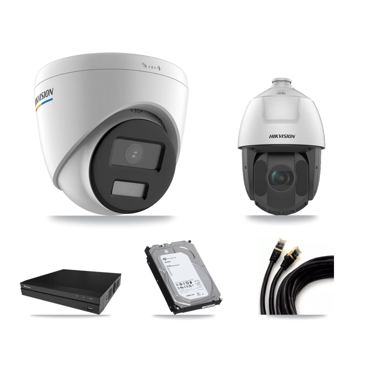 Hikvision & Prolux 16-Channel 2MP CCTV Kit — 7 Turret + 1 PTZ Cameras + 6TB Recording