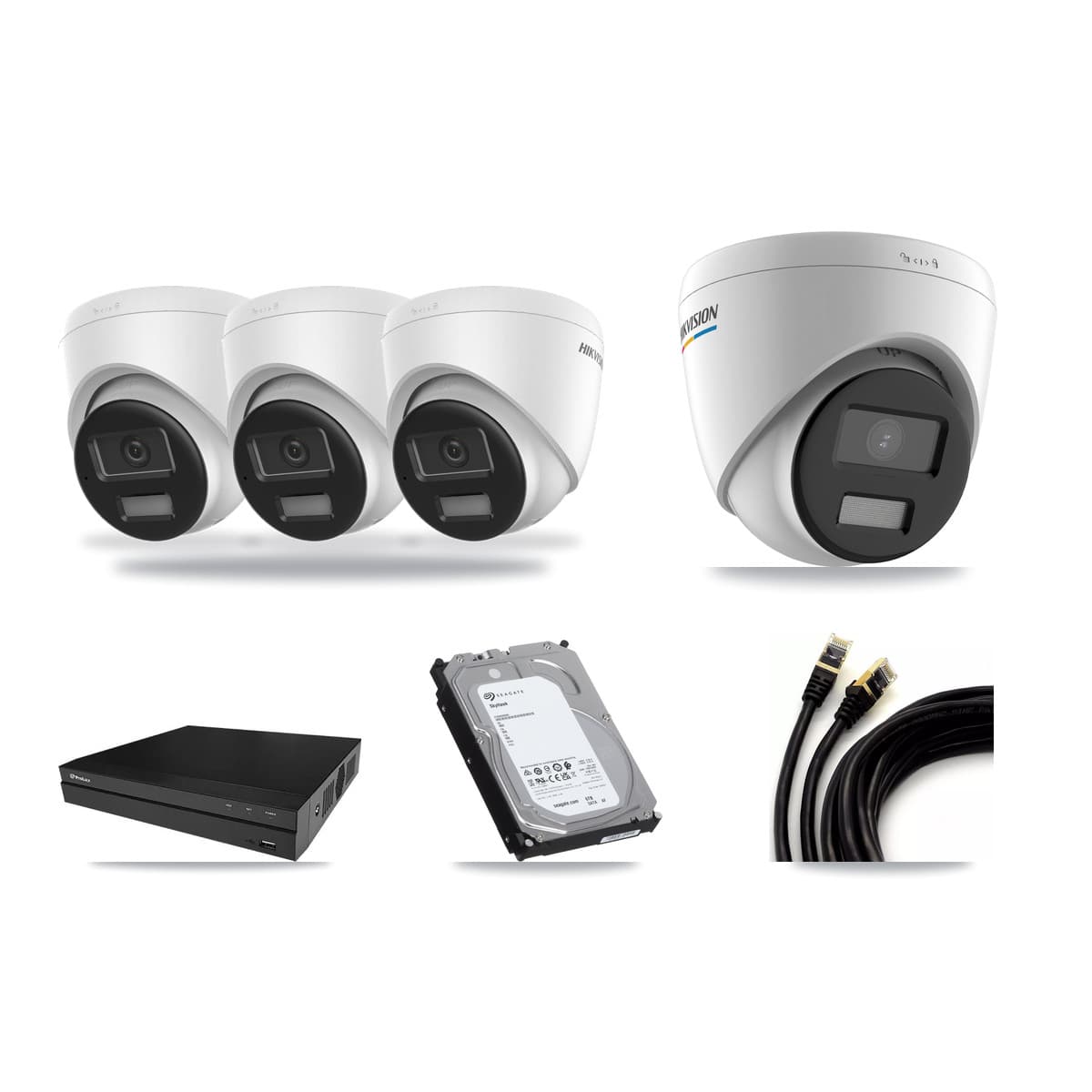 Hikvision & Prolux 8-Channel 2MP – 4K CCTV Kit — 1 2MP + 3 4K Turret Cameras + 6TB Recording - Image 1